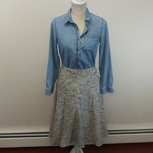 Anthropologie Rue 58 Textured High Waisted A Line Skirt - Picture 1 of 14